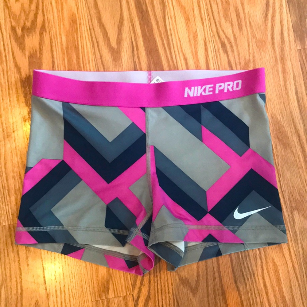 Nike Pro Dri Fit 3 Inch Geometric Spandex Shorts